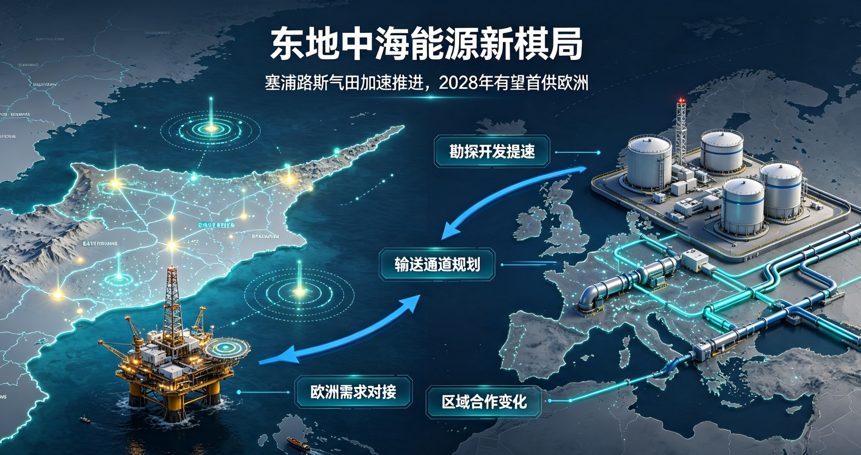 东地中海能源新棋局：塞浦路斯气田加速推进，2028年有望首供欧洲