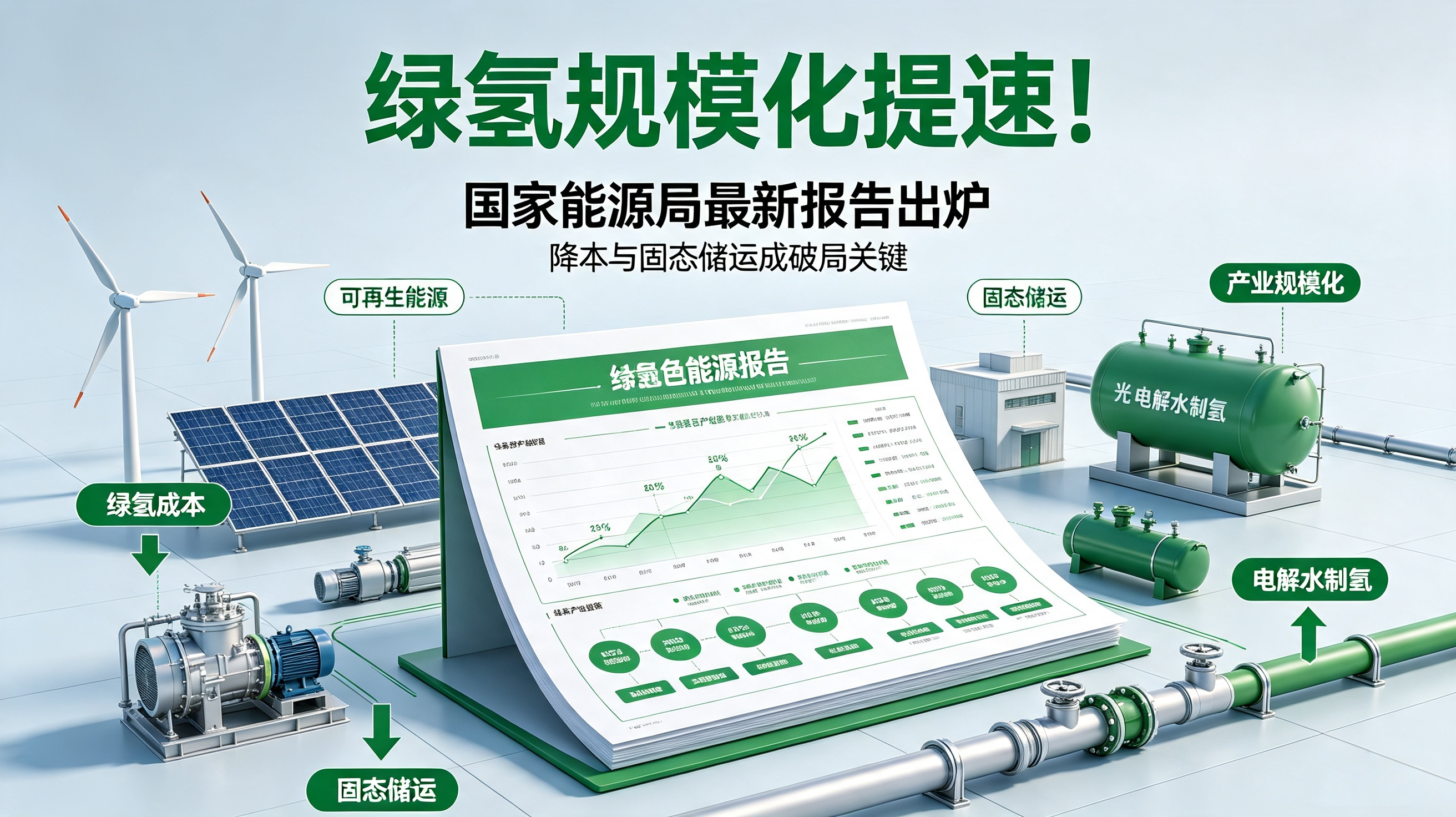 绿氢规模化提速！国家能源局最新报告出炉，降本与固态储运成破局关键