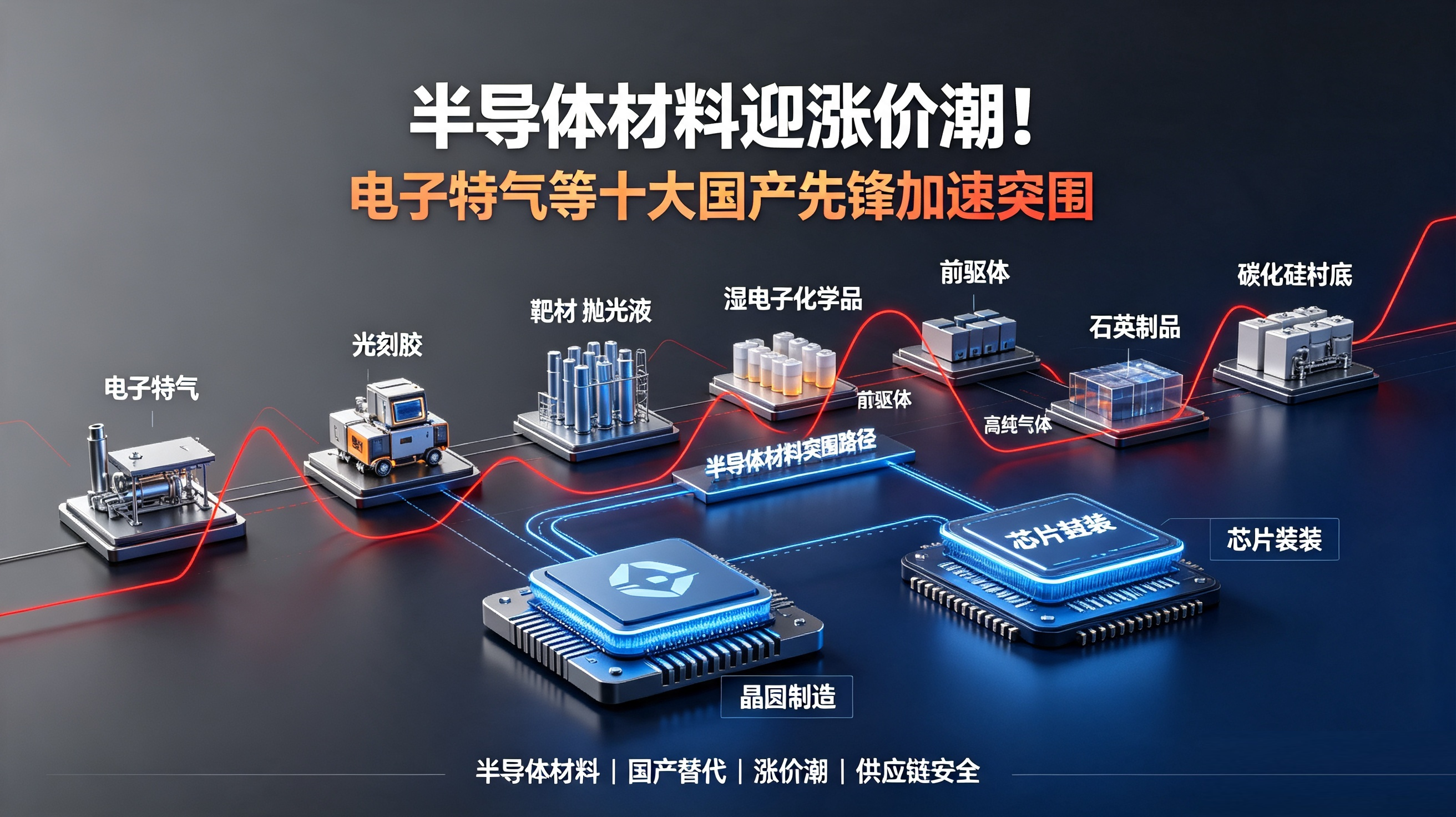 半导体材料迎涨价潮！电子特气等十大国产先锋加速突围