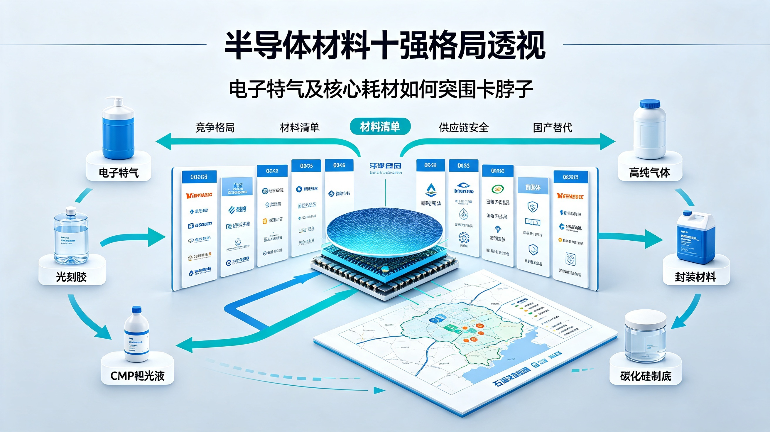 半导体材料十强格局透视：电子特气及核心耗材如何突围卡脖子