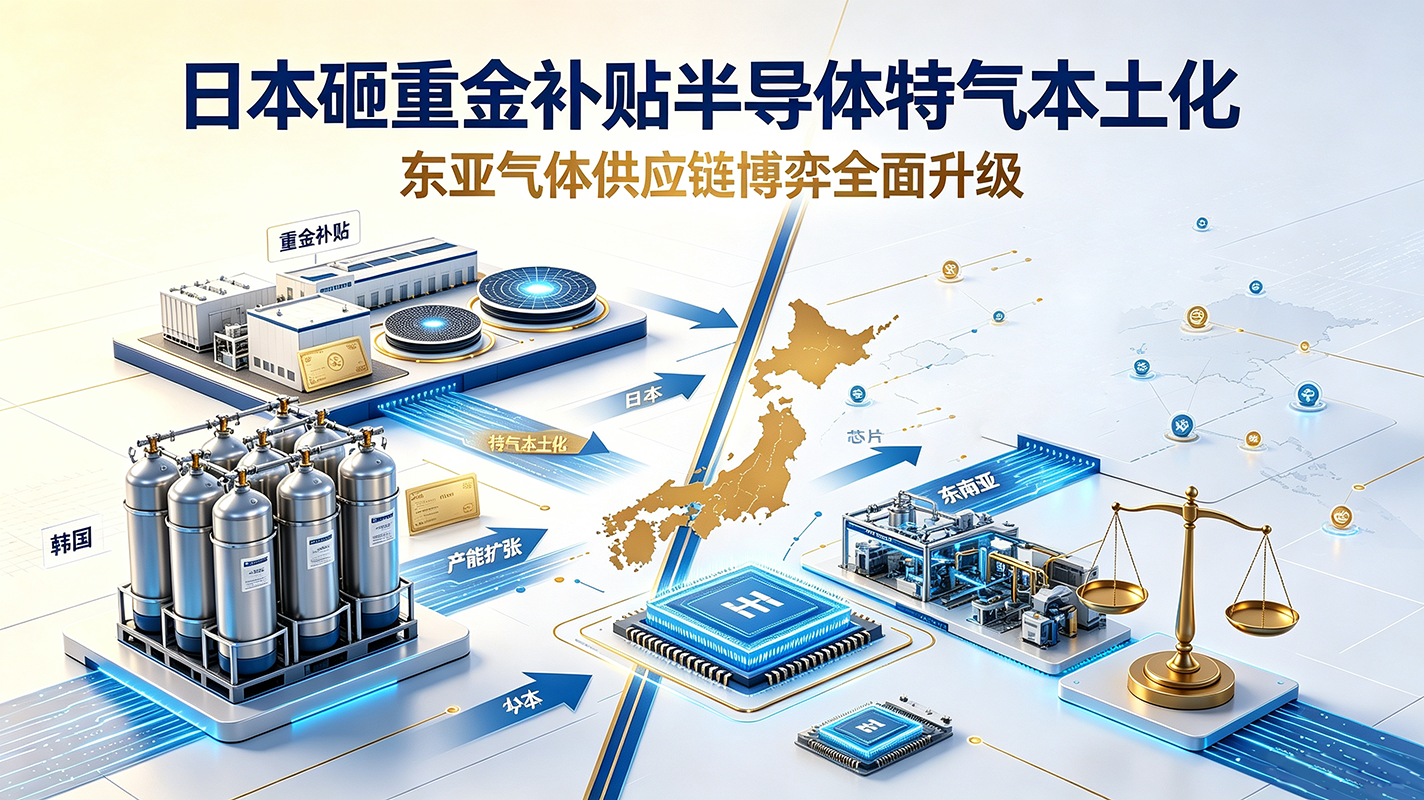 日本砸重金补贴半导体特气本土化，东亚气体供应链博弈全面升级