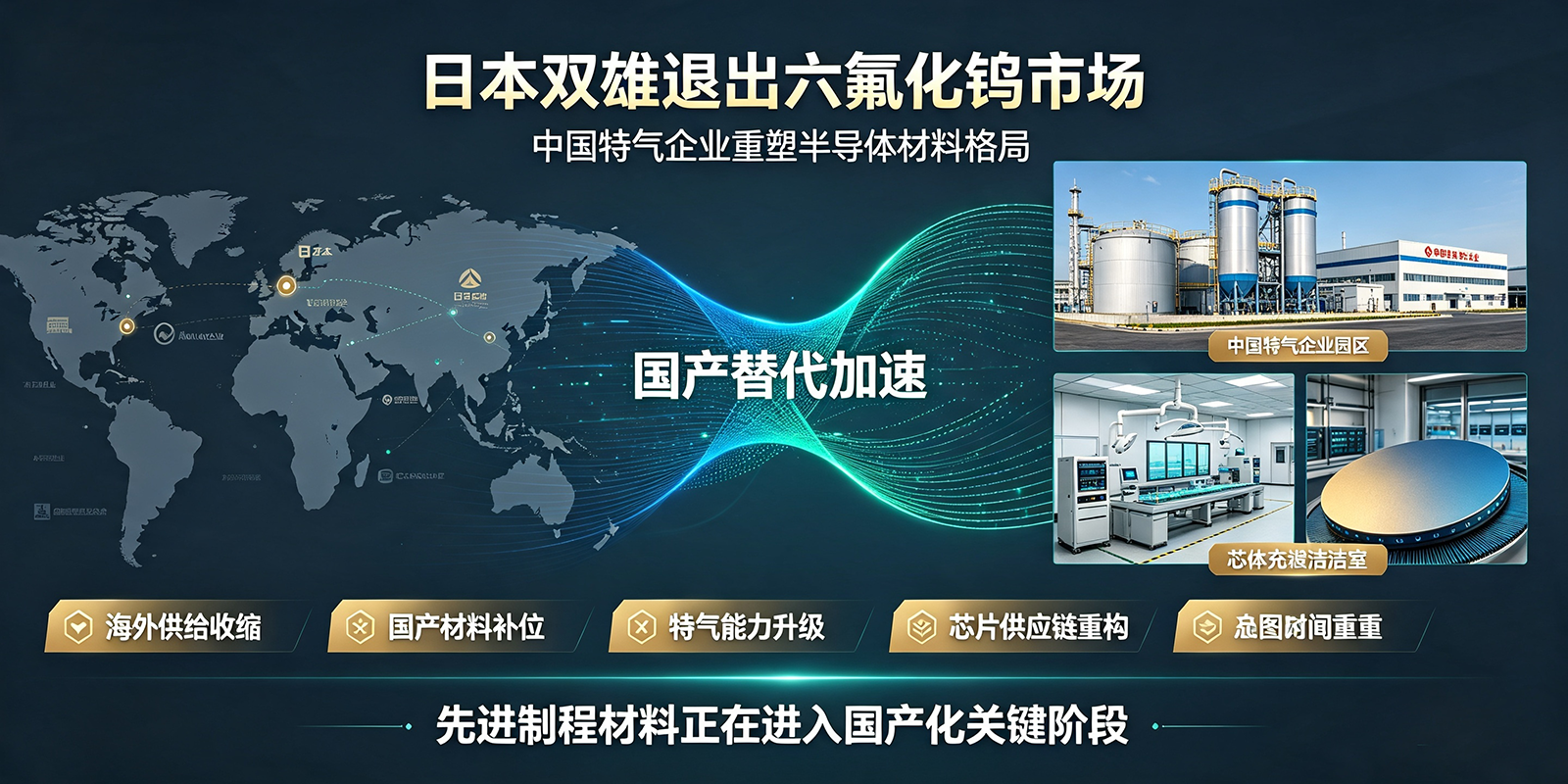 日本双雄退出六氟化钨市场，中国特气企业重塑半导体材料格局