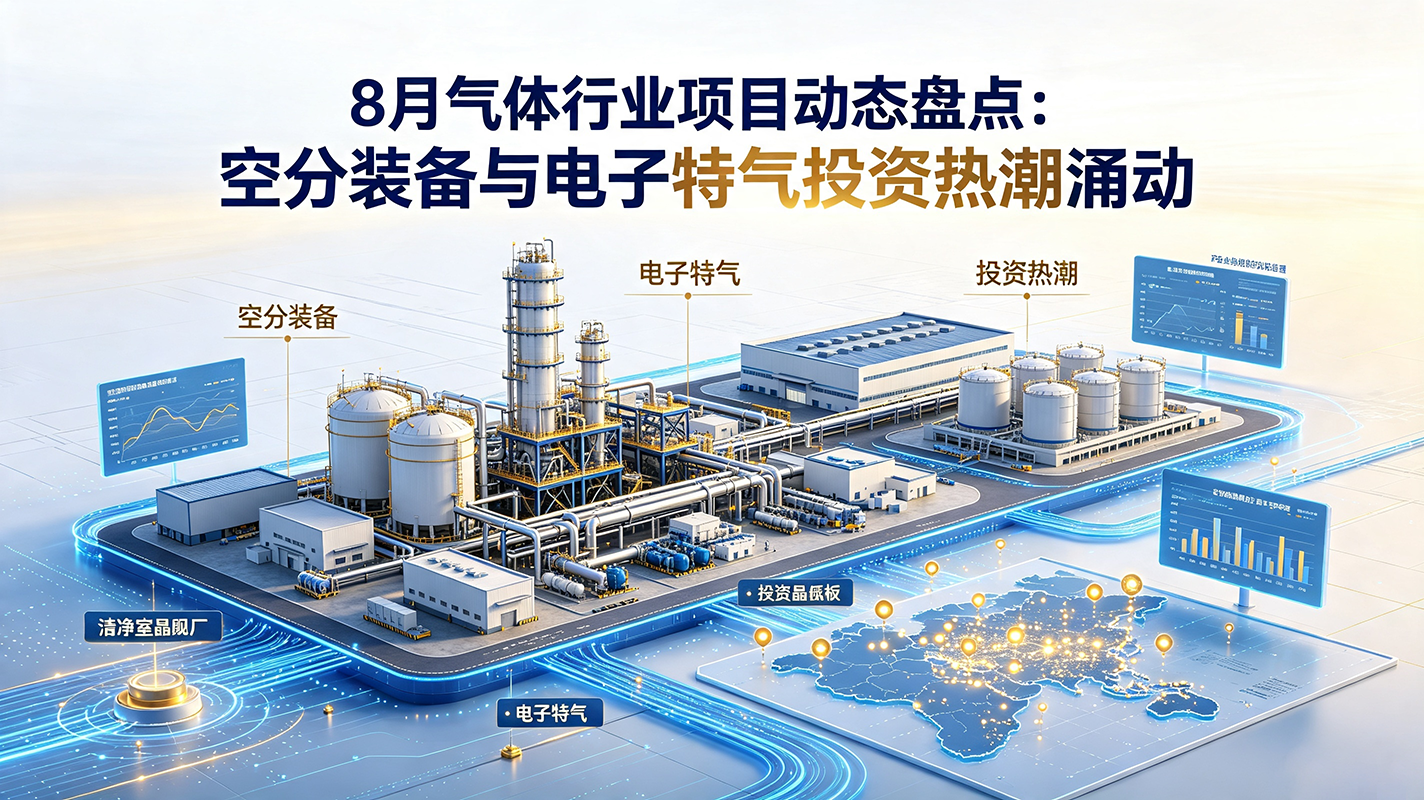 8月气体行业项目动态盘点：空分装备与电子特气投资热潮涌动