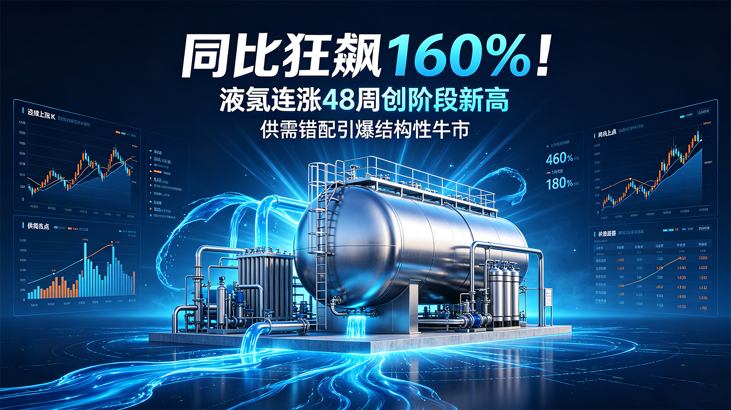 同比狂飙160%!液氩连涨48周创阶段新高,供需错配引爆结构性牛市