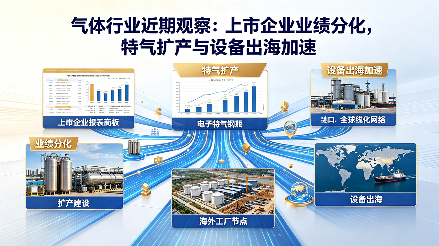气体行业近期观察:上市企业业绩分化,特气扩产与设备出海加速