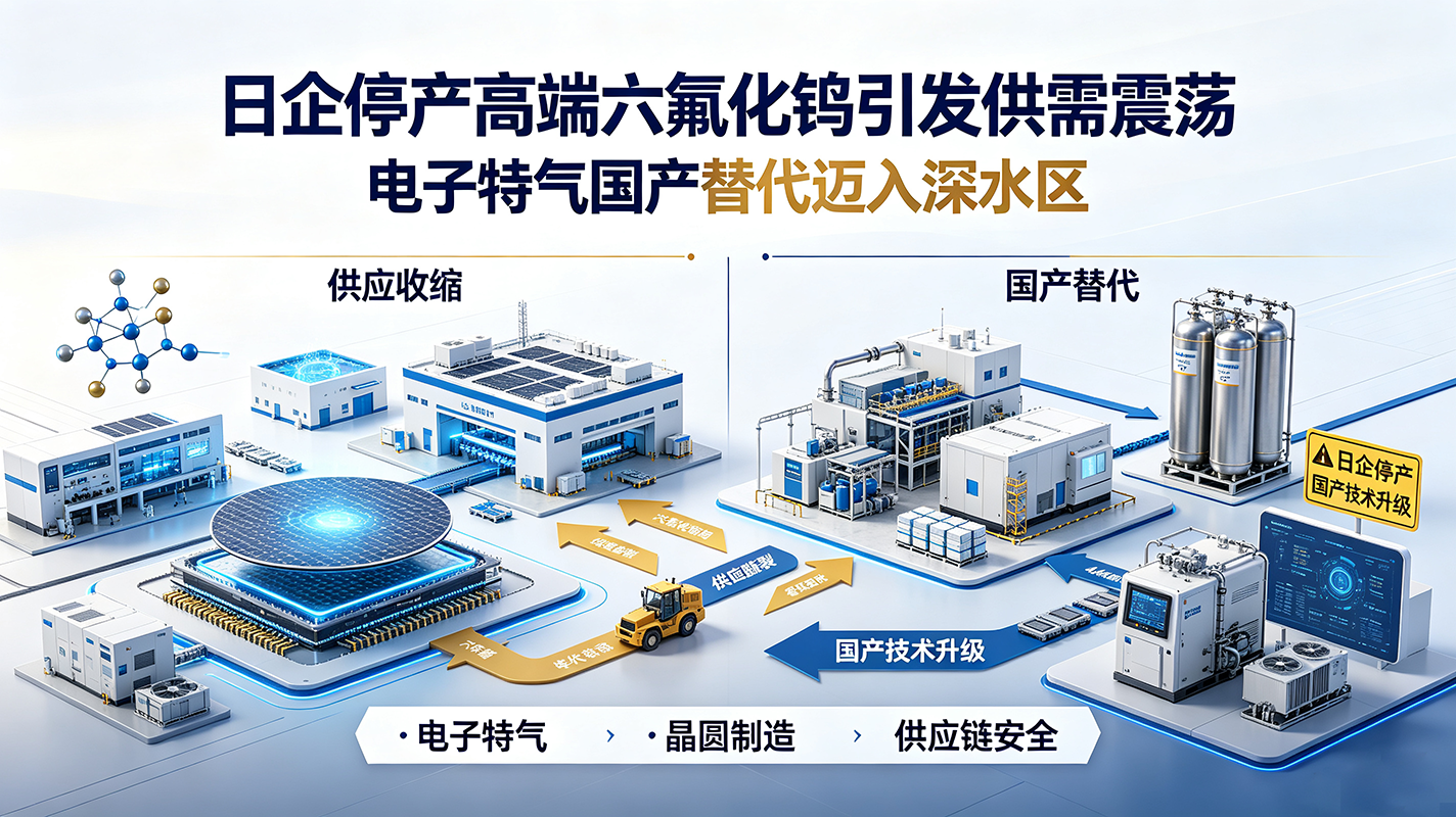 日企停产高端六氟化钨引发供需震荡,电子特气国产替代迈入深水区