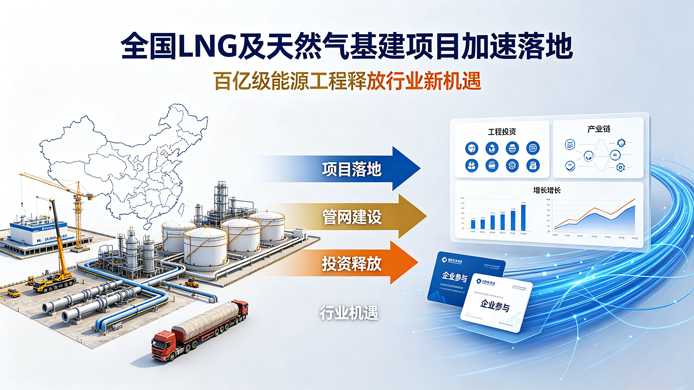 全国LNG及天然气基建项目加速落地，百亿级能源工程释放行业新机遇