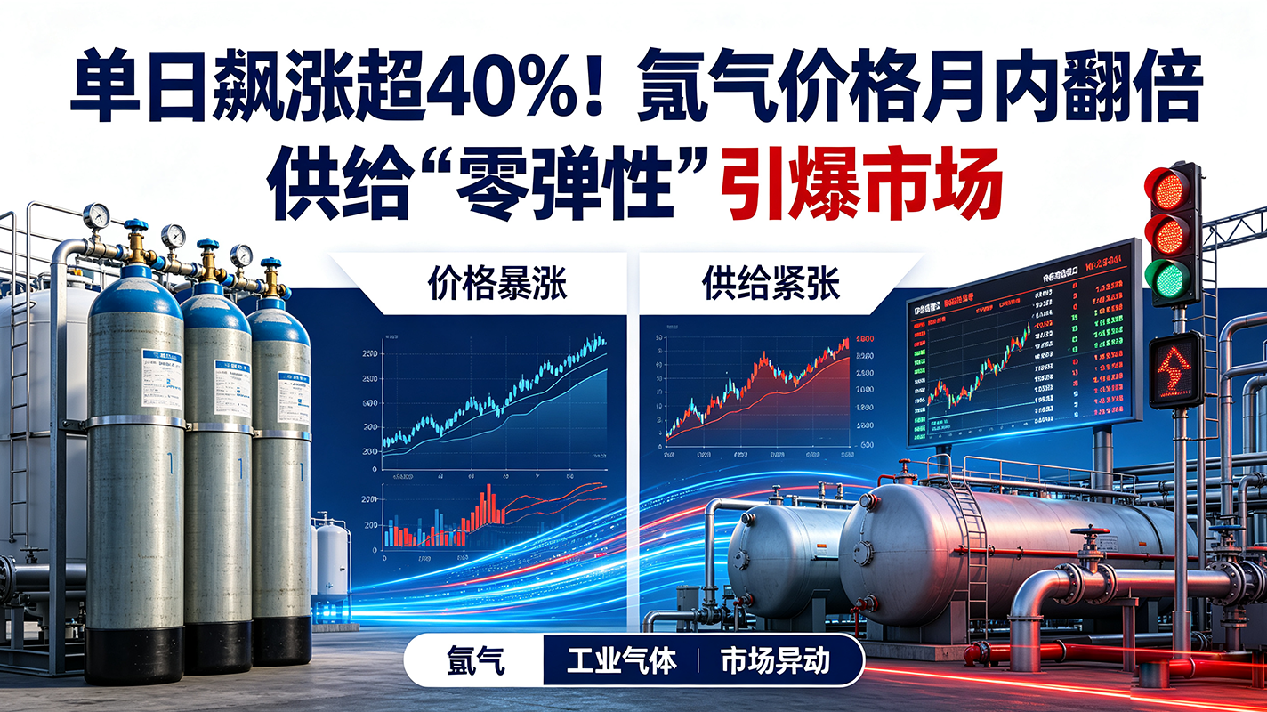 单日飙涨超40%!氩气价格月内翻倍,供给“零弹性”引爆市场