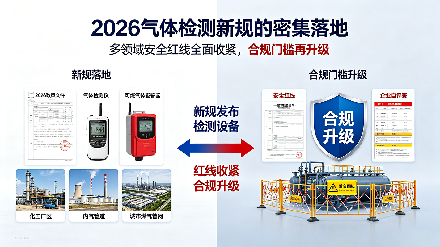 2026气体检测新规密集落地:多领域安全红线全面收紧,合规门槛再升级