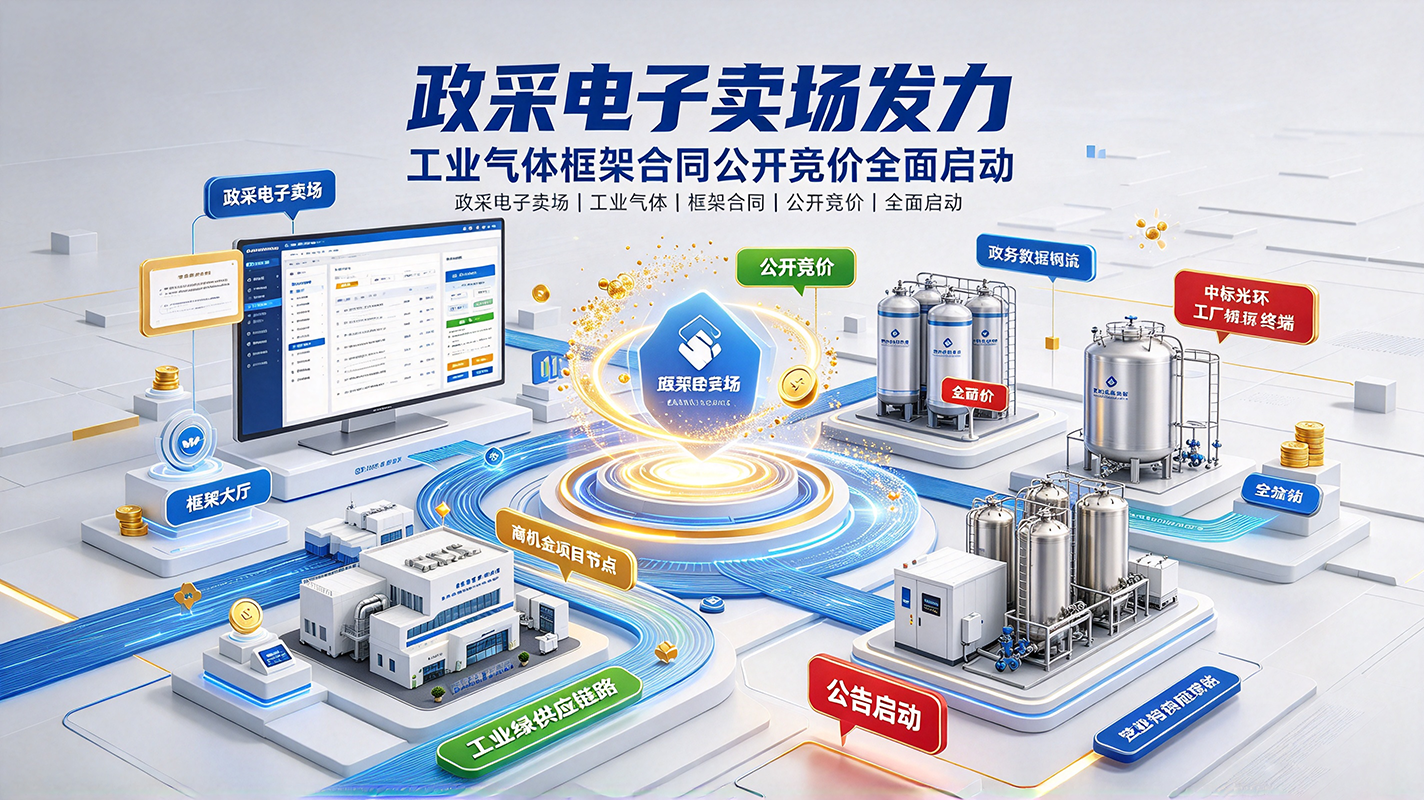 政采电子卖场发力：工业气体框架合同公开竞价全面启动