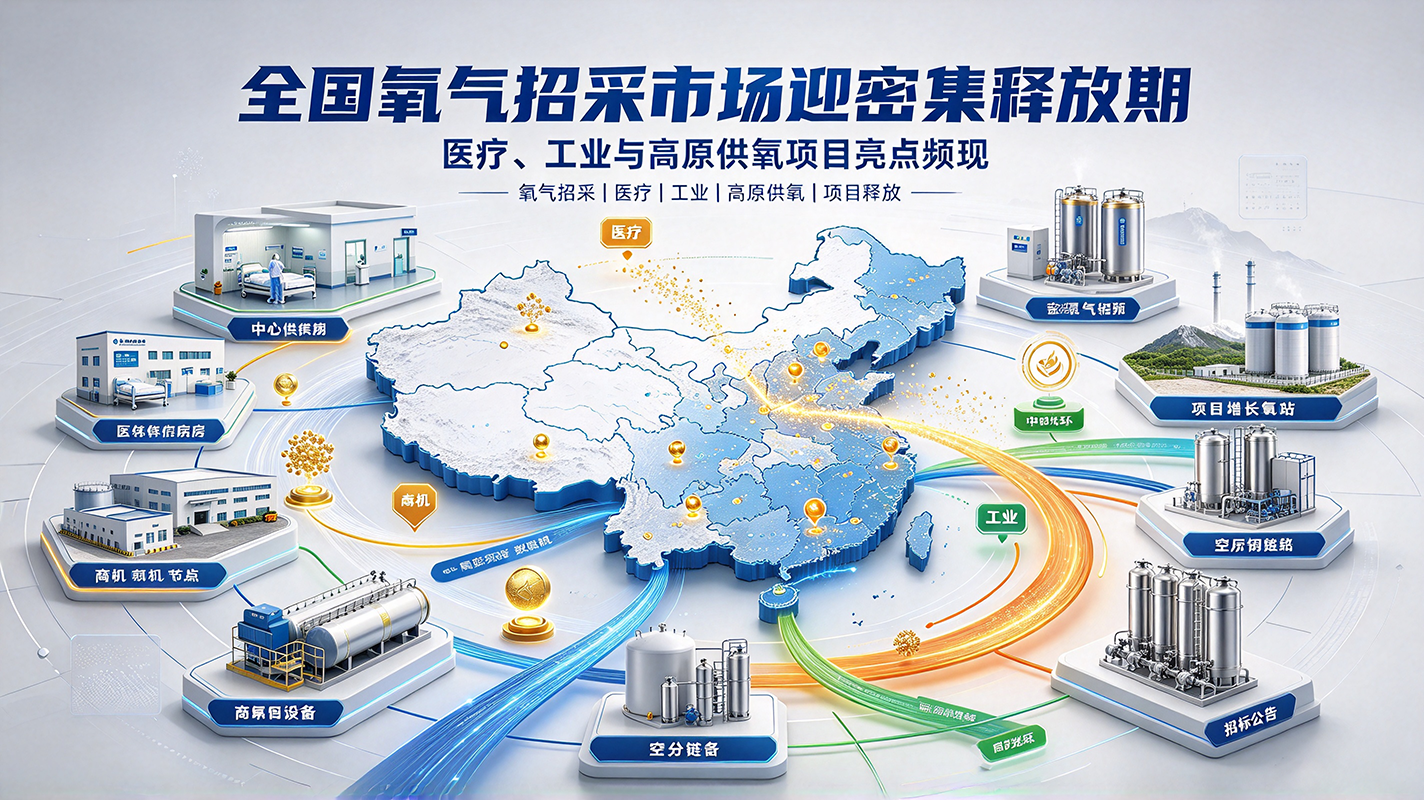 全国氧气招采市场迎密集释放期：医疗、工业与高原供氧项目亮点频现