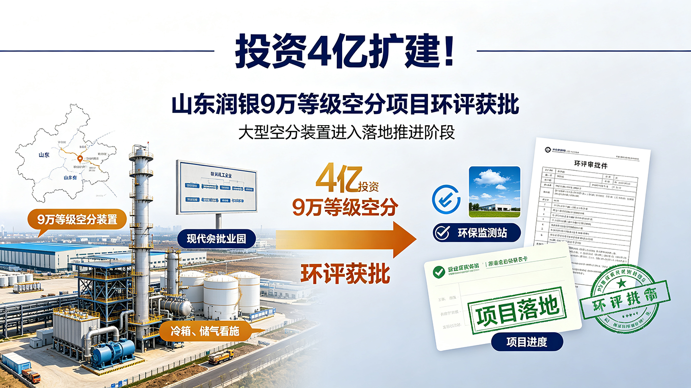 投资4亿扩建！山东润银9万等级空分项目环评获批