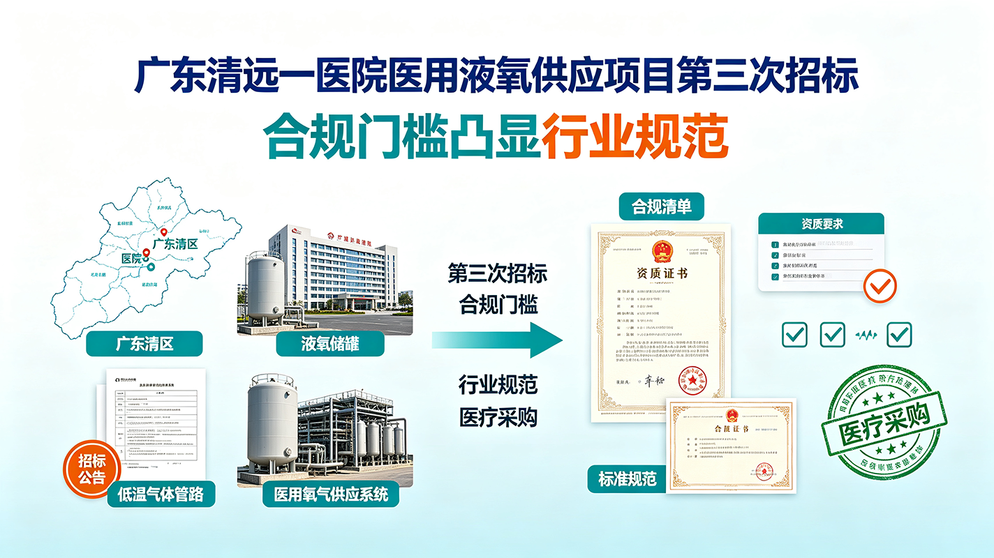 广东清远一医院医用液氧供应项目第三次招标,合规门槛凸显行业规范