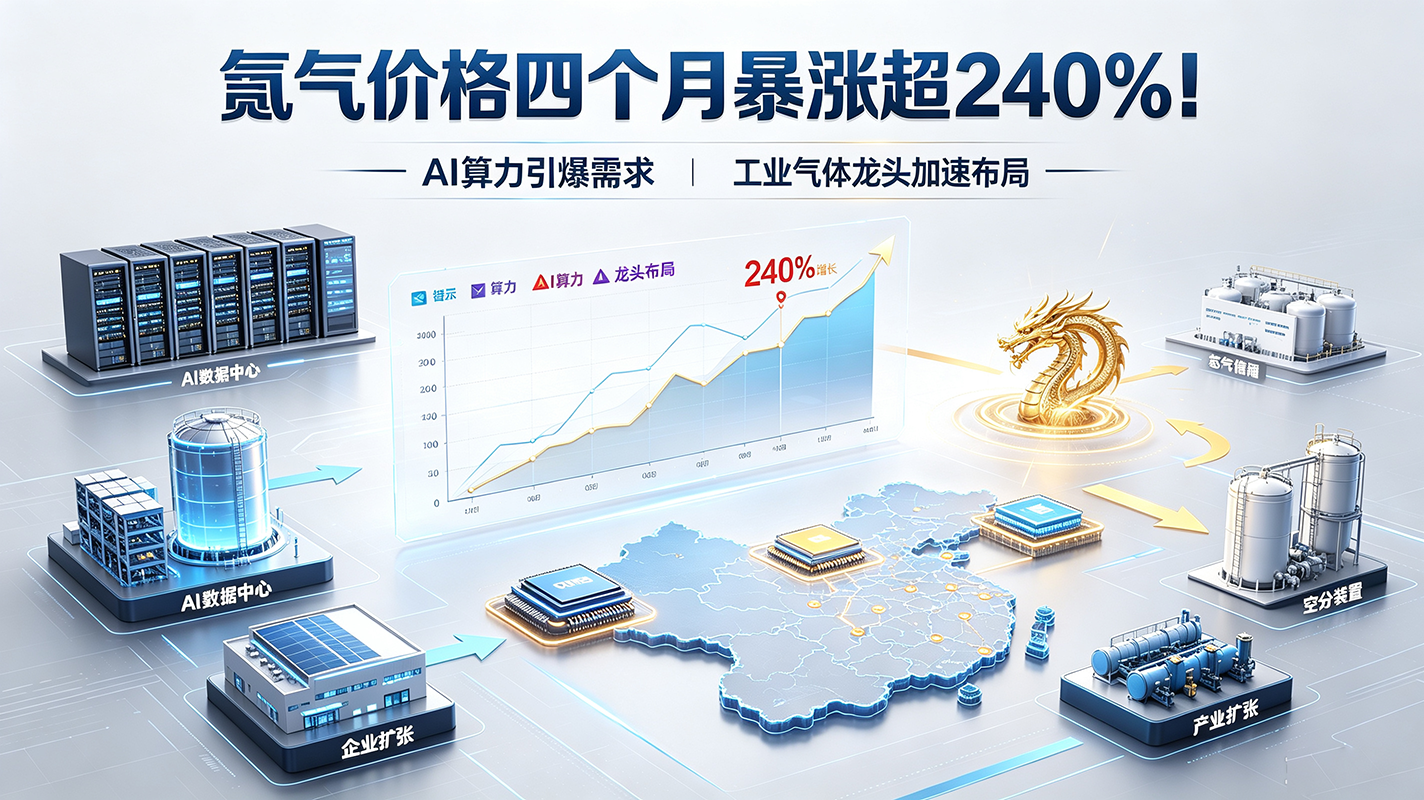 氩气价格四个月暴涨超240%！AI算力引爆需求，工业气体龙头加速布局