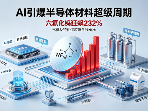 AI引爆半导体材料超级周期：六氟化钨狂飙232%，气体及特化供应链全线承压