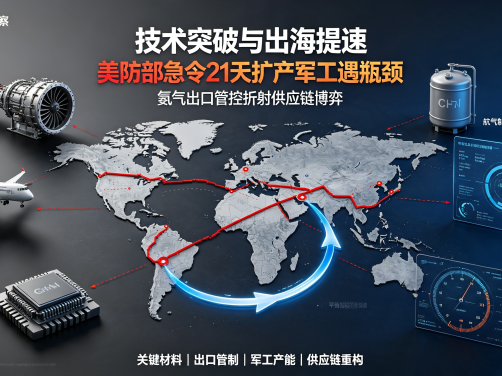 美防部急令21天扩产军工遇瓶颈，氦气出口管控折射供应链博弈