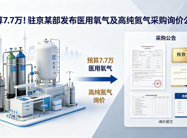 预算7.7万！驻京某部发布医用氧气及高纯氮气采购询价公告