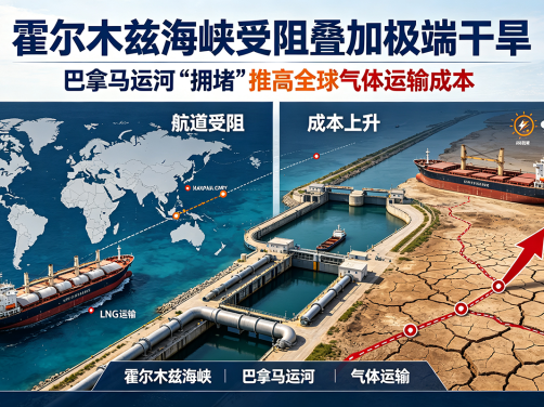 霍尔木兹海峡受阻叠加极端干旱,巴拿马运河“拥堵”推高全球气体运输成本